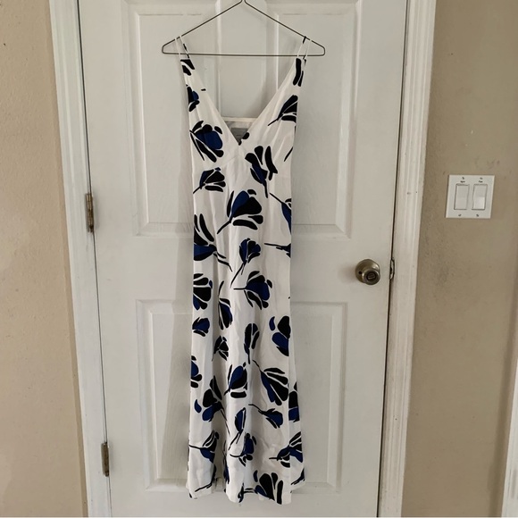 Jason Wu Grey Floral Tank Midi Dress with Open Back Sleeveless EUC Size - 2 - Picture 5 of 9